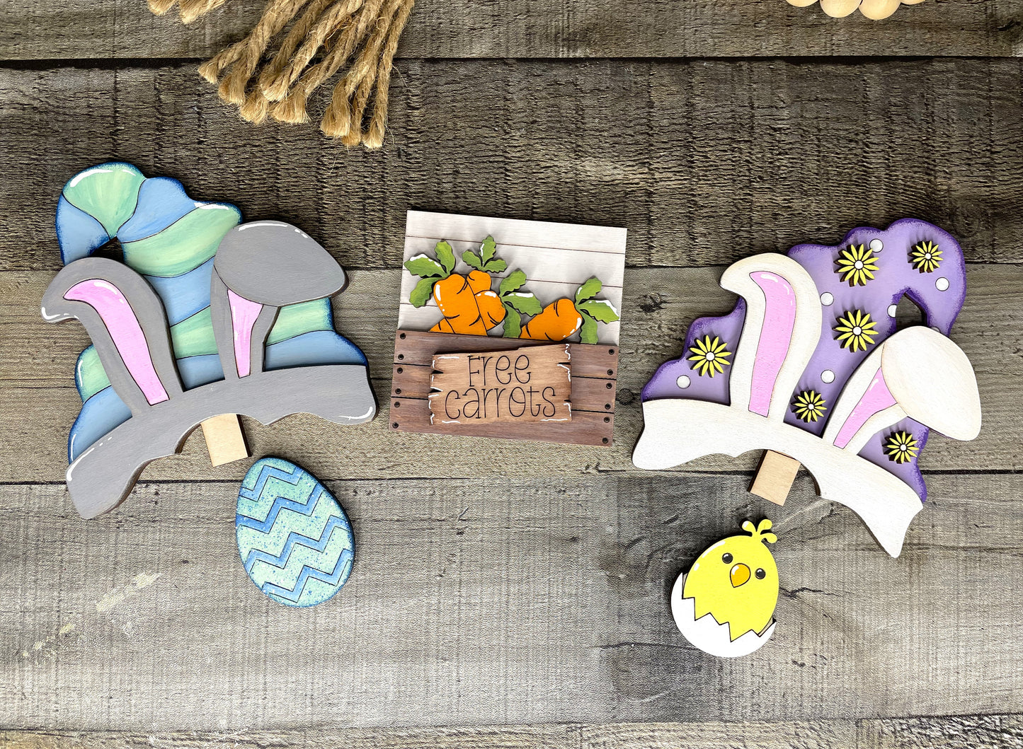 Free Carrots, Easter Insert for Interchangeable Standing Gnome, Interchangeable DIY Craft Kit, Unfinished Birch Plywood Craft Kit