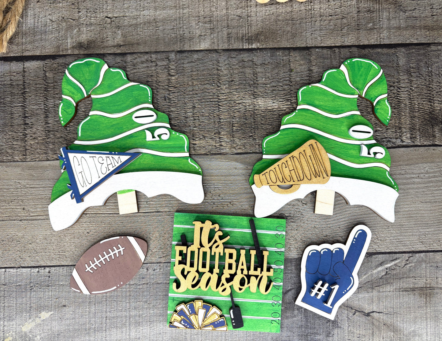 It's Football Season, Football Insert for Interchangeable Standing Gnome, Interchangeable DIY Craft Kit, Unfinished Birch Plywood Craft Kit