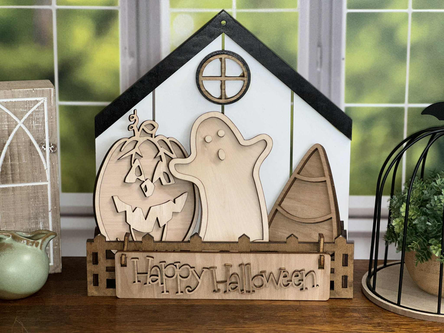Happy Halloween Ghost DIY Craft Kit – Interchangeable Wooden Inserts