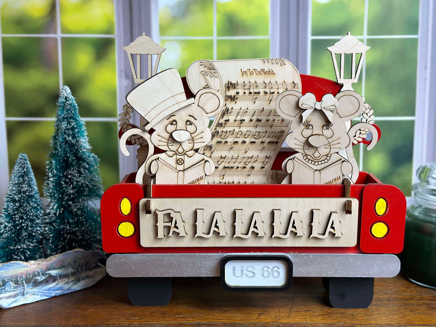 Fa La La La La, Joy to the World, DIY Christmas Craft Kit, Interchangeable Birch or Maple Plywood Inserts, Paint Party Supplies