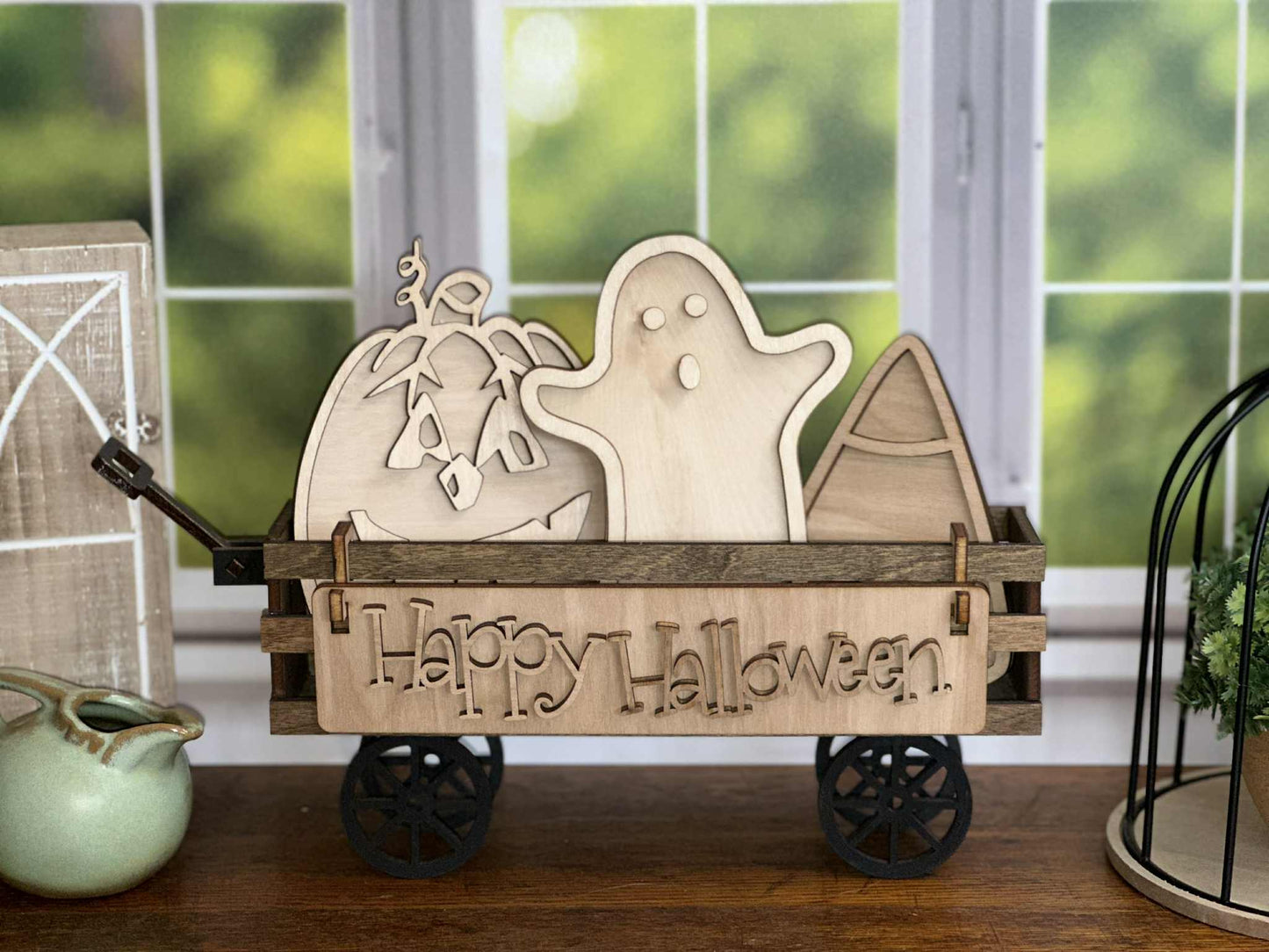 Happy Halloween Ghost DIY Craft Kit – Interchangeable Wooden Inserts