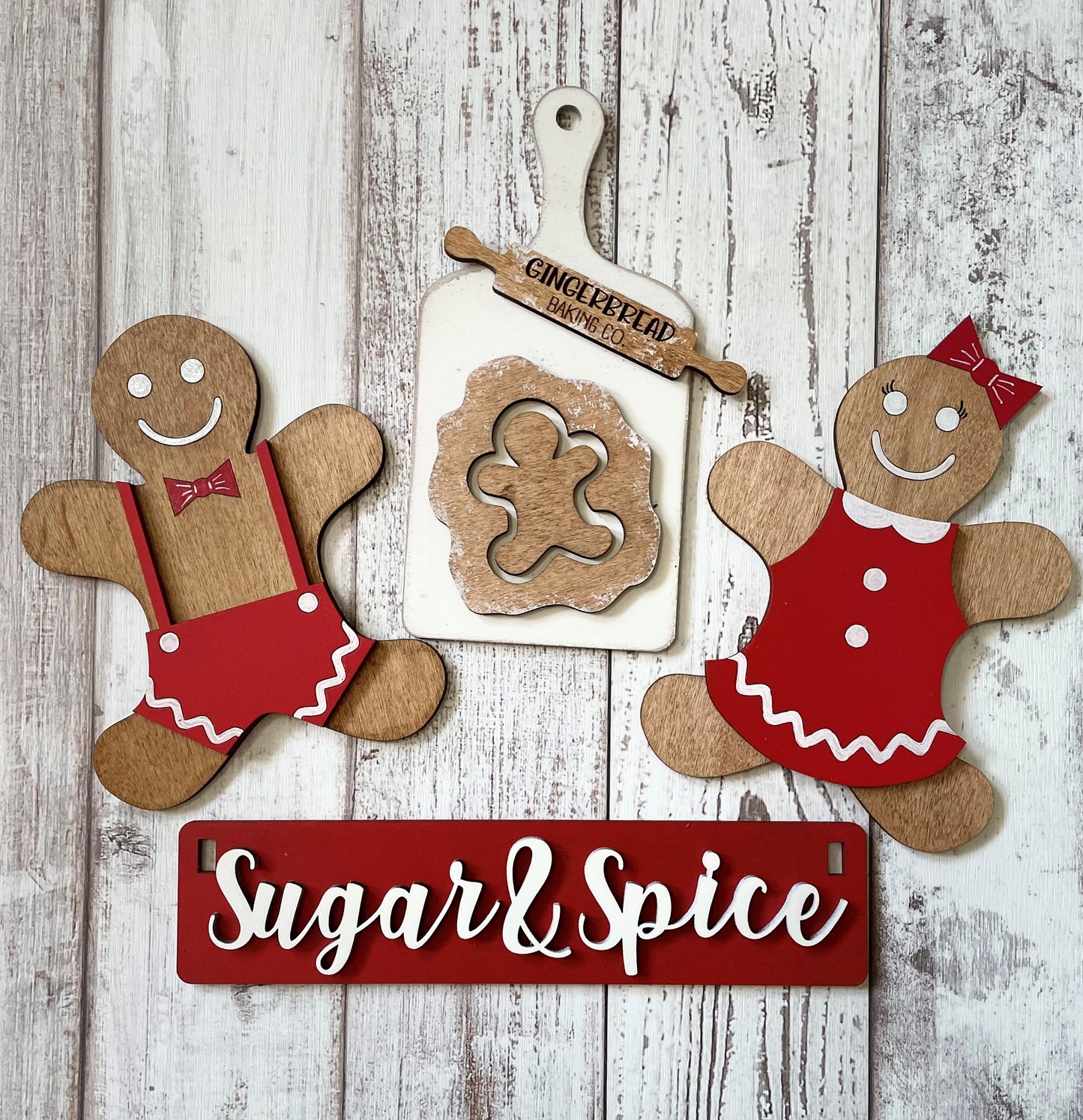 Sugar & Spice-Interchangeable DIY Craft Kit, 3D Wooden Pieces for Crate, Wagon, Bench, House, Barn, Truck