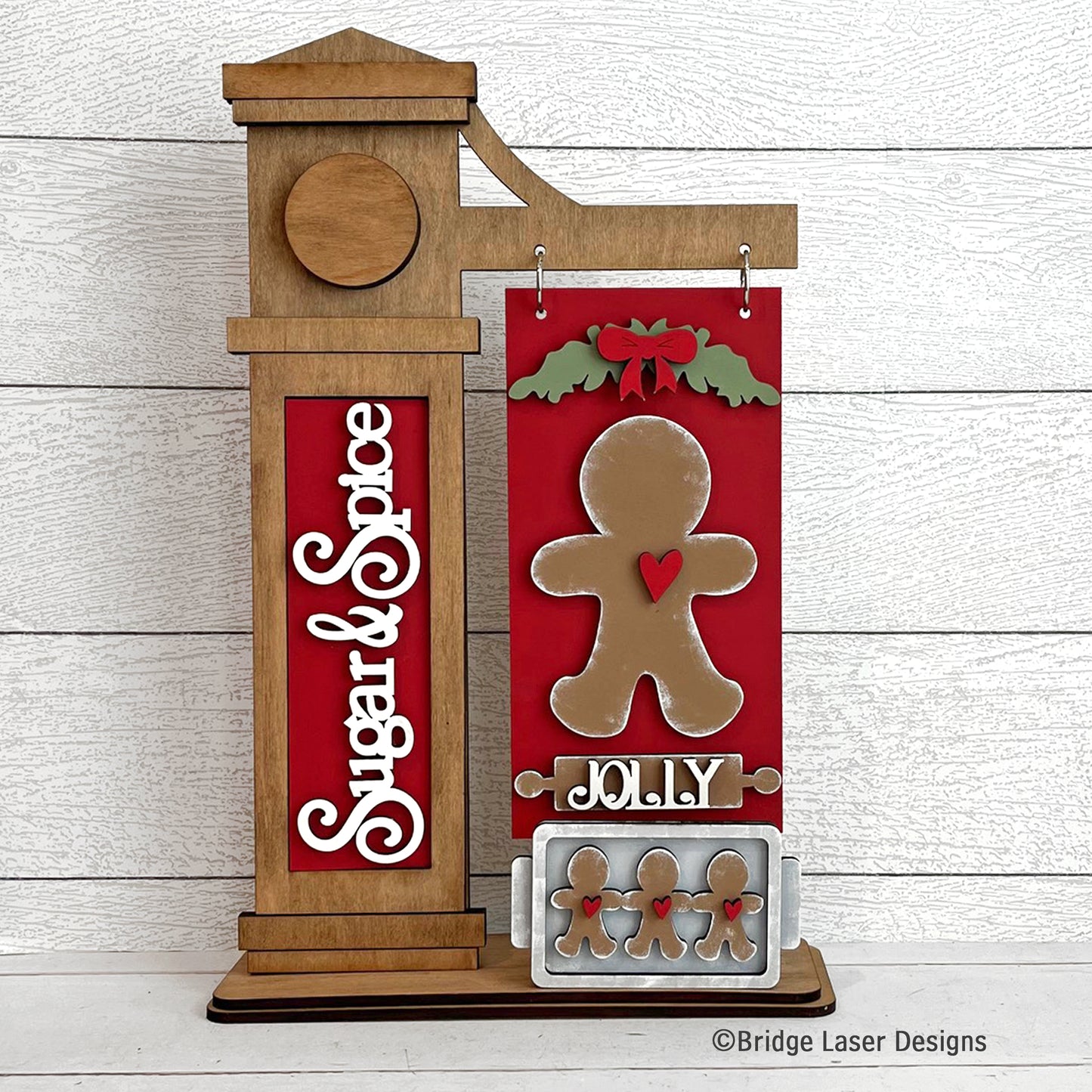 Interchangeable Gingerbread Themed DIY Craft Kit with Unfinished Birch or Maple Plywood Cutouts