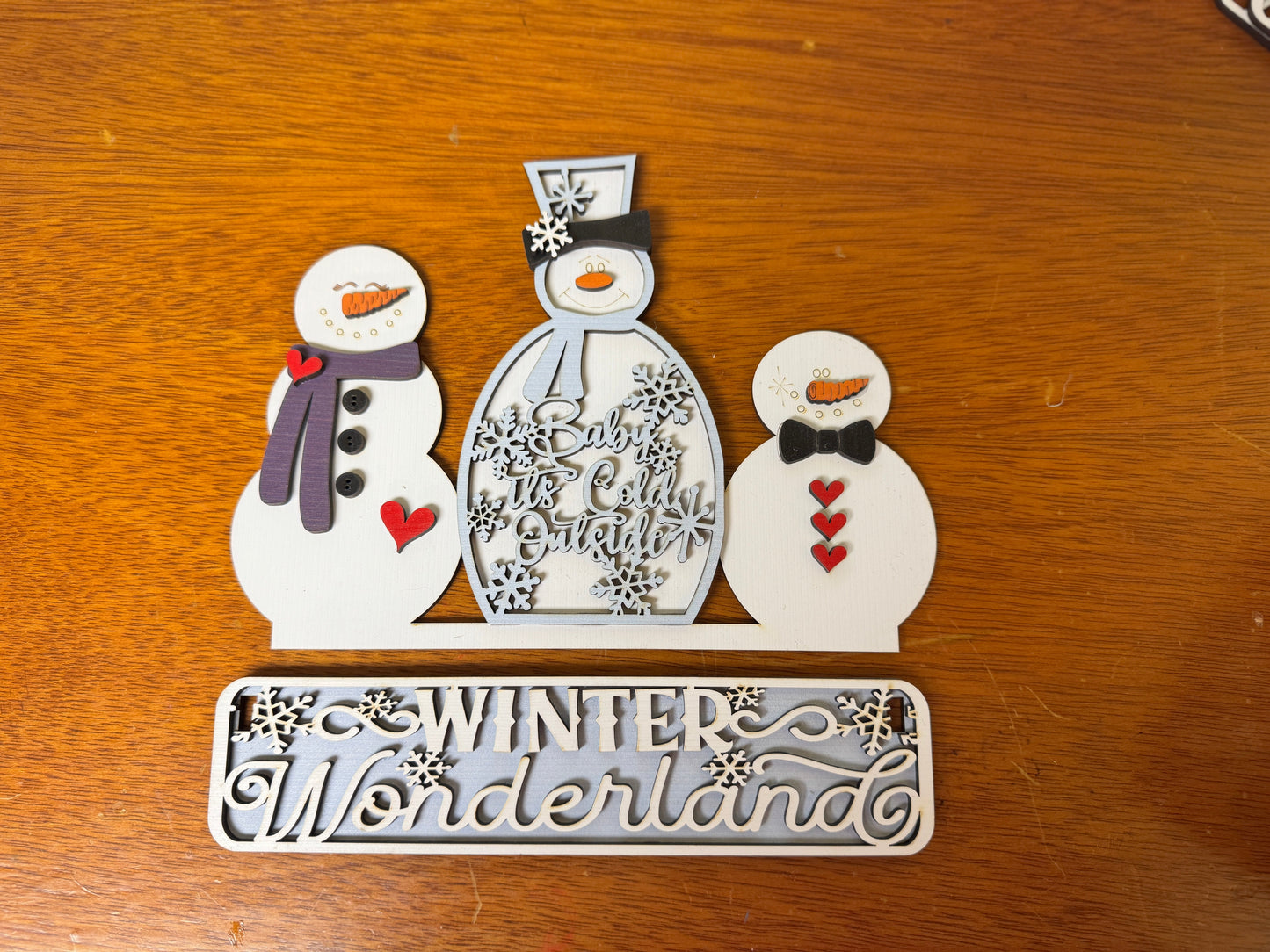 Winter Wonderland DIY Snowman Family Quick Kit – Laser-Cut MDF Craft