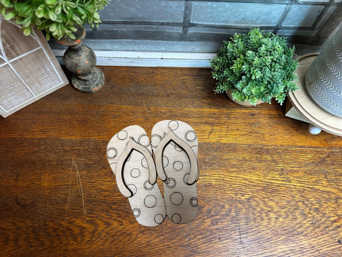 Flip Flops Interchangeable Welcome Sign Insert