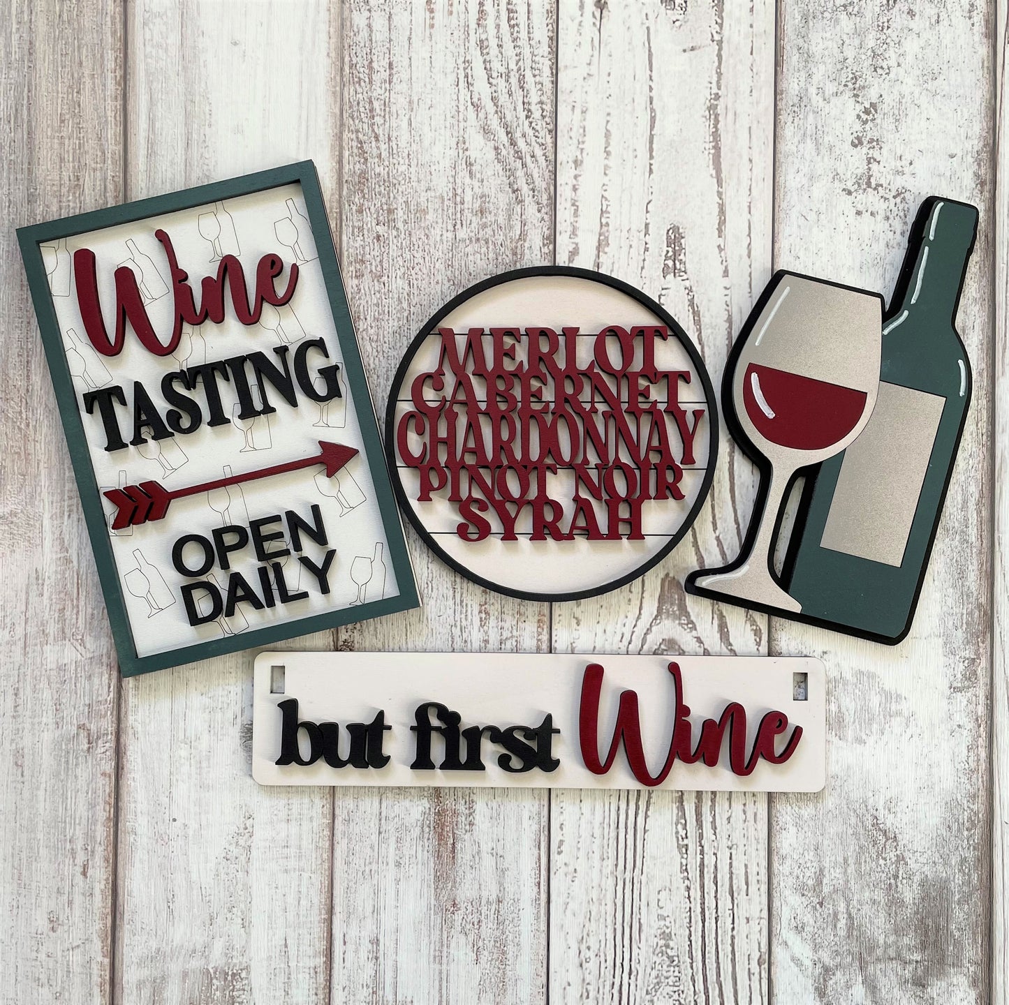 But First Wine, Wine Themed DIY Craft Kit, Wooden Wine Tasting Decor, Adult Craft Project