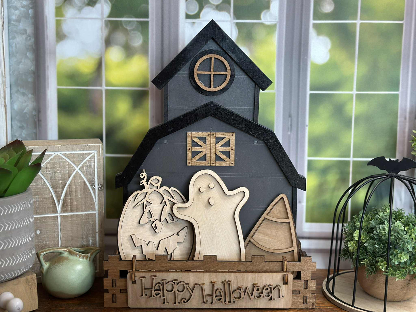 Happy Halloween Ghost DIY Craft Kit – Interchangeable Wooden Inserts