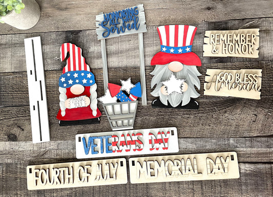 Veterans Day, Fourth of July, Memorial Day, Patriotic Gnome, July 4th