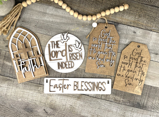 Faith-Based Easter DIY Craft Kit – Religious Interchangeable Inserts for Crate, Wagon, Bench or Truck