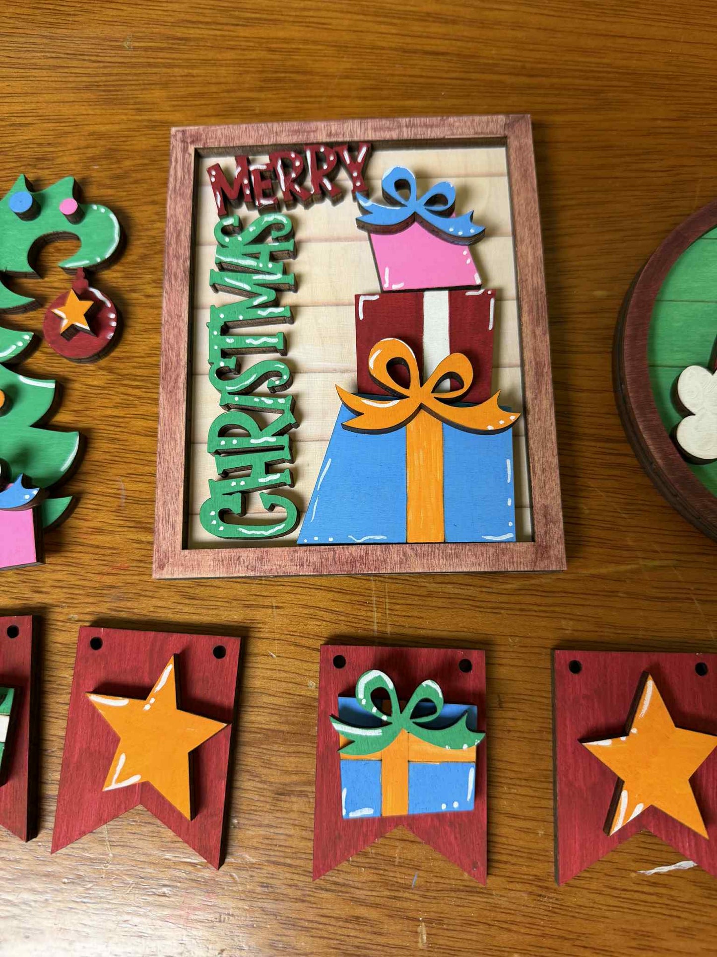 DIY “Merry Christmas Whimsical Tree” Sign Kit – Laser Cut Holiday Wood Craft | Paint-Your-Own Christmas Decor