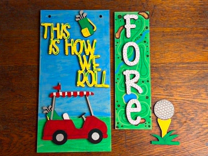 Fore Golf Post Insert — "This Is How We Roll" Interchangeable DIY Wood Blank Kit