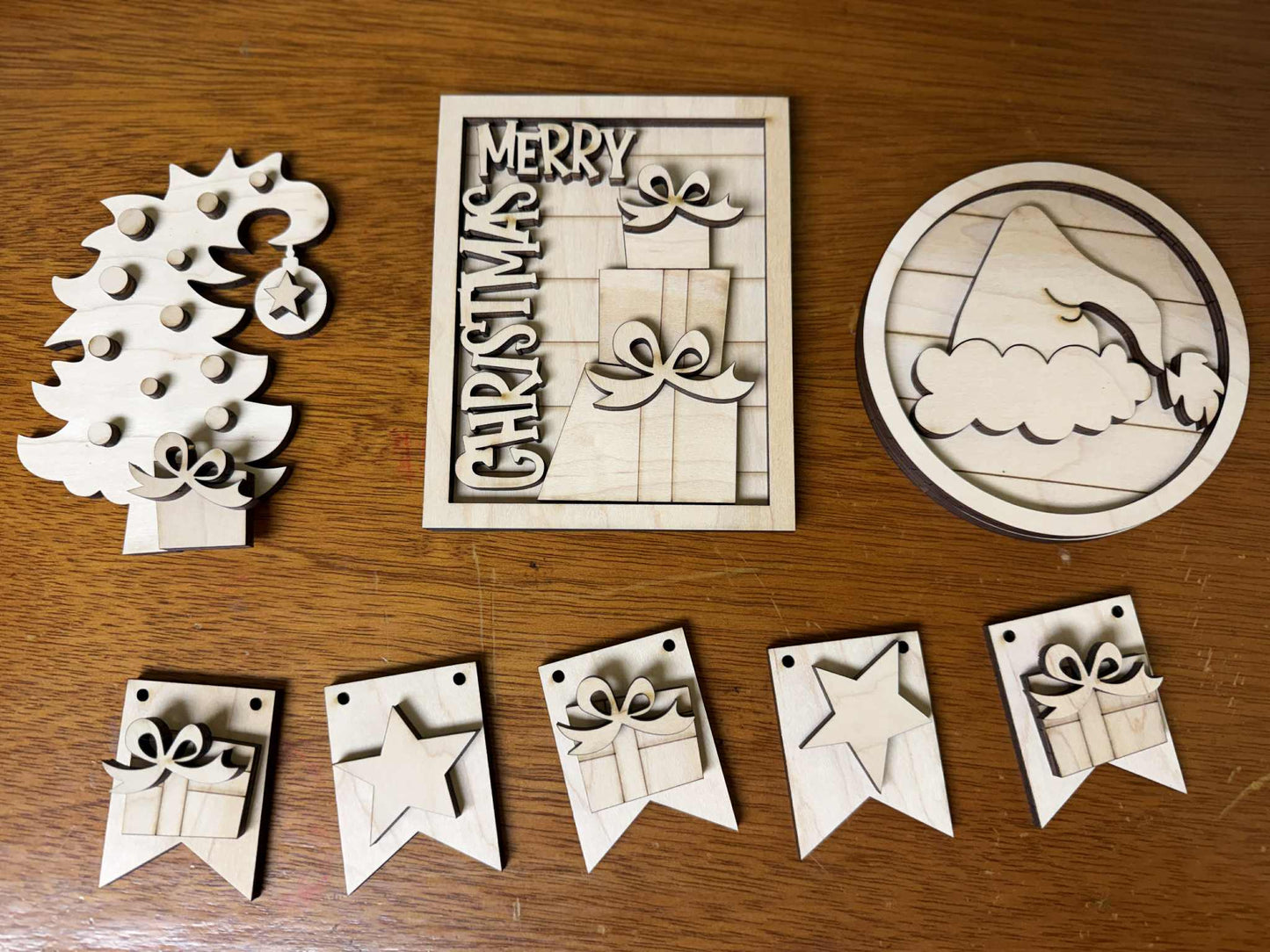 DIY “Merry Christmas Whimsical Tree” Sign Kit – Laser Cut Holiday Wood Craft | Paint-Your-Own Christmas Decor