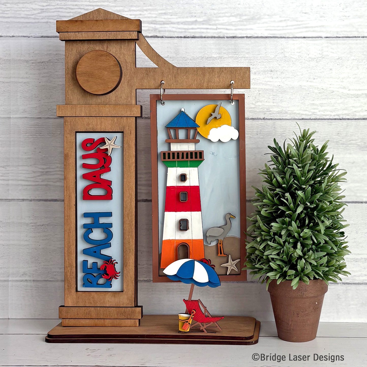 Beach Days Interchangeable Sign – Lighthouse & Beach Scene DIY Craft Kit
