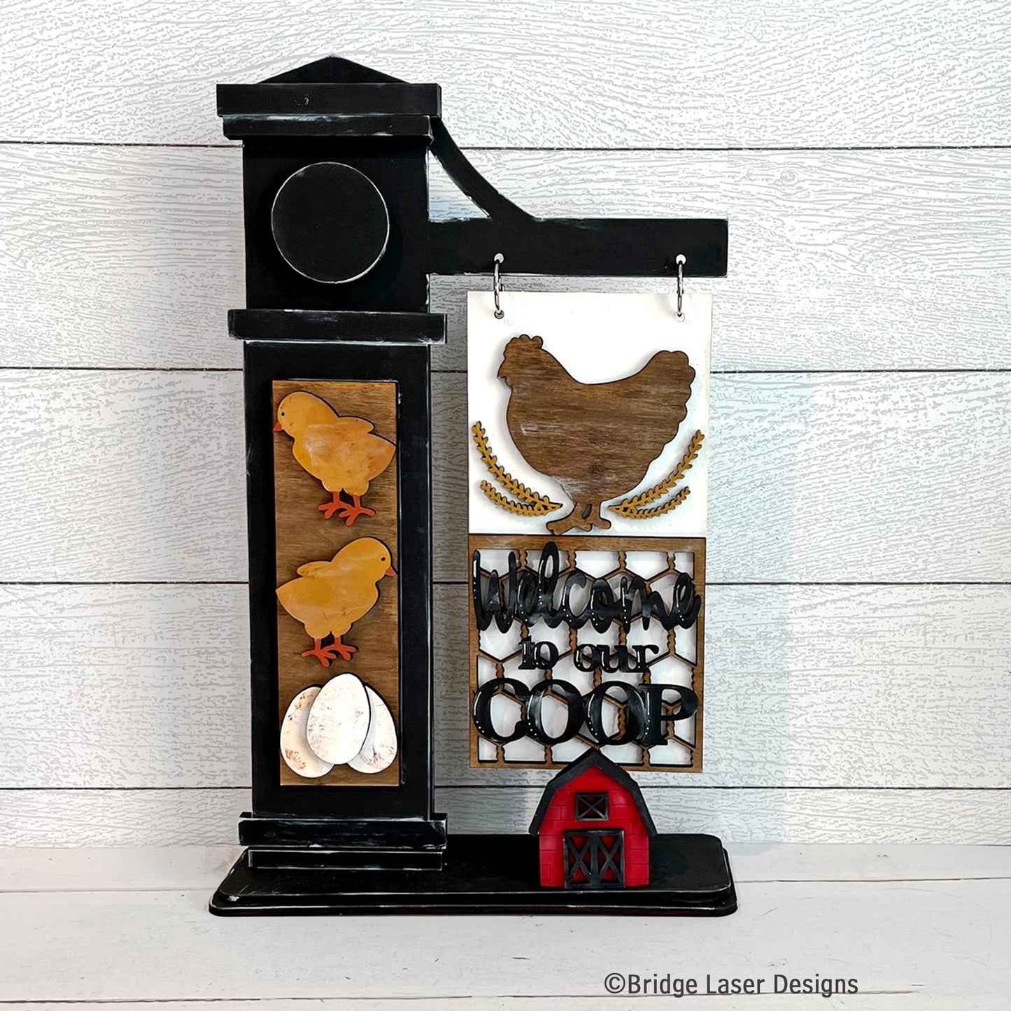 Interchangeable Chicken Themed DIY Craft Kit with Unfinished Birch or Maple Plywood Cutouts