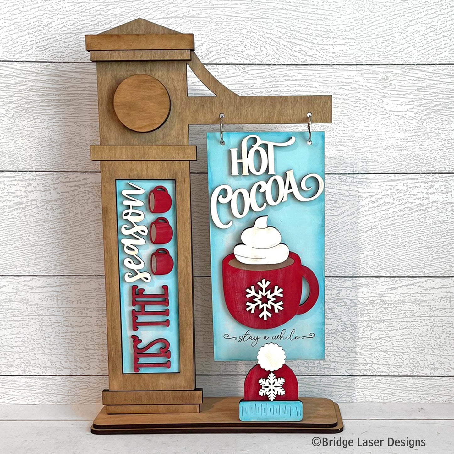 Interchangeable Hot Cocoa Themed DIY Craft Kit with Unfinished Birch or Maple Plywood Cutouts