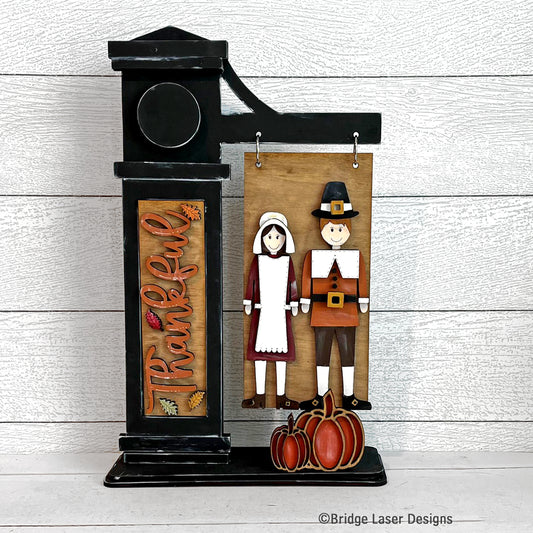 Thankful, Interchangeable Thanksgiving Themed DIY Craft Kit with Unfinished Birch or Maple Plywood Cutouts (Copy)