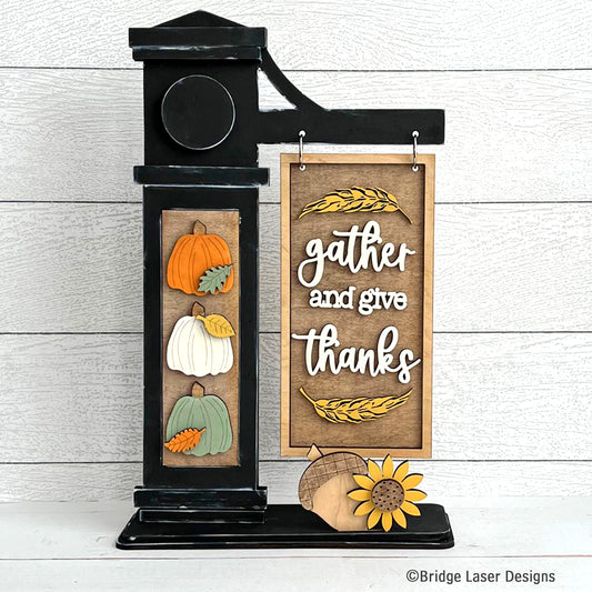 Interchangeable Thanksgiving Themed DIY Craft Kit with Unfinished Birch or Maple Plywood Cutouts