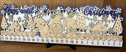 Gnome Christmas Countdown Calendar, Holiday Home Decor, Festive Advent Tracker