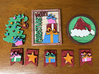 DIY “Merry Christmas Whimsical Tree” Sign Kit – Laser Cut Holiday Wood Craft | Paint-Your-Own Christmas Decor