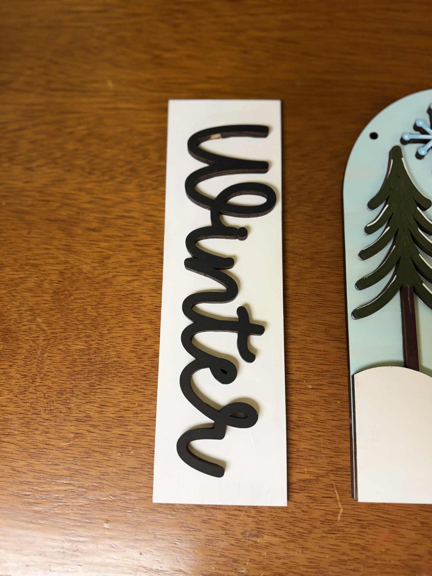 Winter Snowman DIY Craft Kit | Interchangeable Winter Insert | Paint Your Own Wooden Snowman Decor | Free Time Treasures