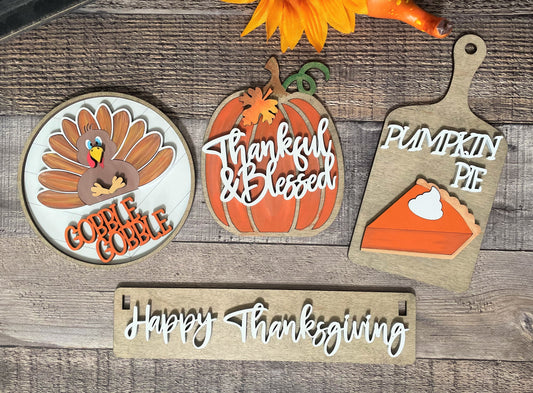 Finished wooden Happy Thanksgiving decoration