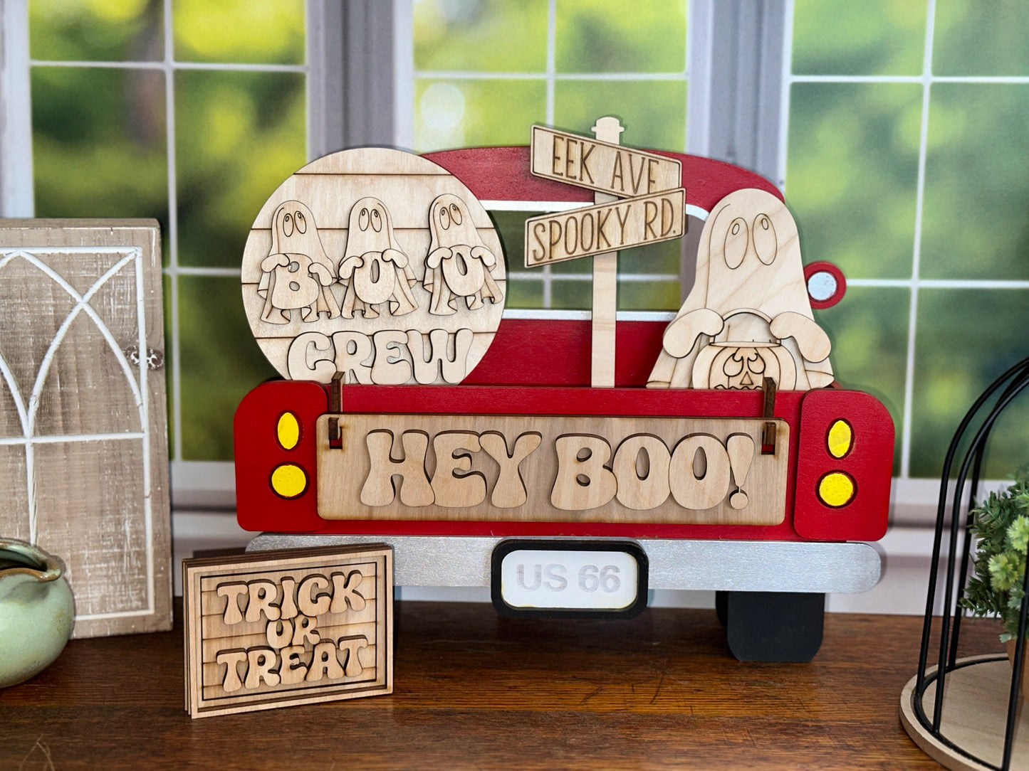 Hey Boo! DIY Halloween Ghost Craft Kit – Boo Crew Interchangeable Wooden Tiered Tray Decor