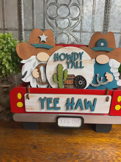 Yee Haw, Interchangeable Western Themed DIY Craft Kit with Unfinished Birch or Maple Plywood Cutouts